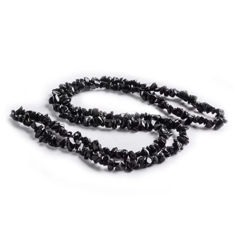 3-5x6-8mm Black Obsidian Beads Natural Freeform Chips Stone Beads For Jewelry Making Beads 32\'\' Needlework DIY Beads Trinket