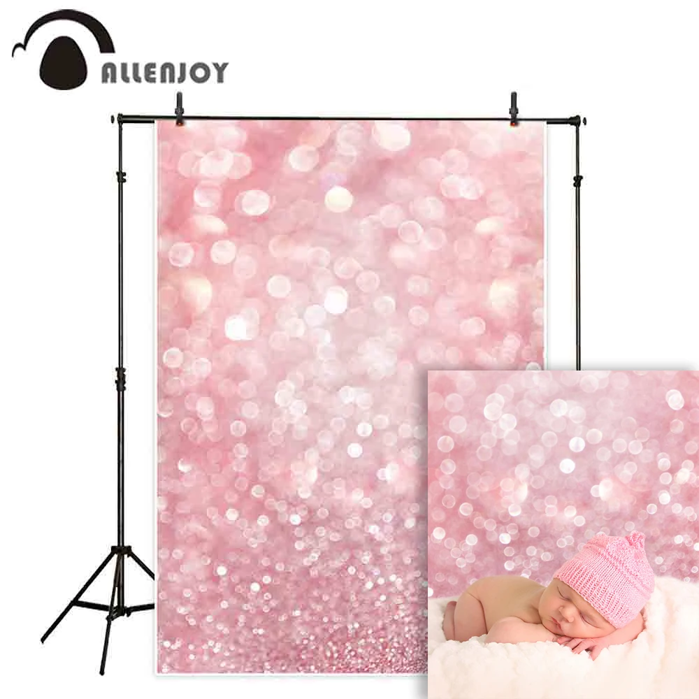 Allenjoy backdrop for photographic studio pink shine photophone bokeh baby shower shoot spring easter background photocall