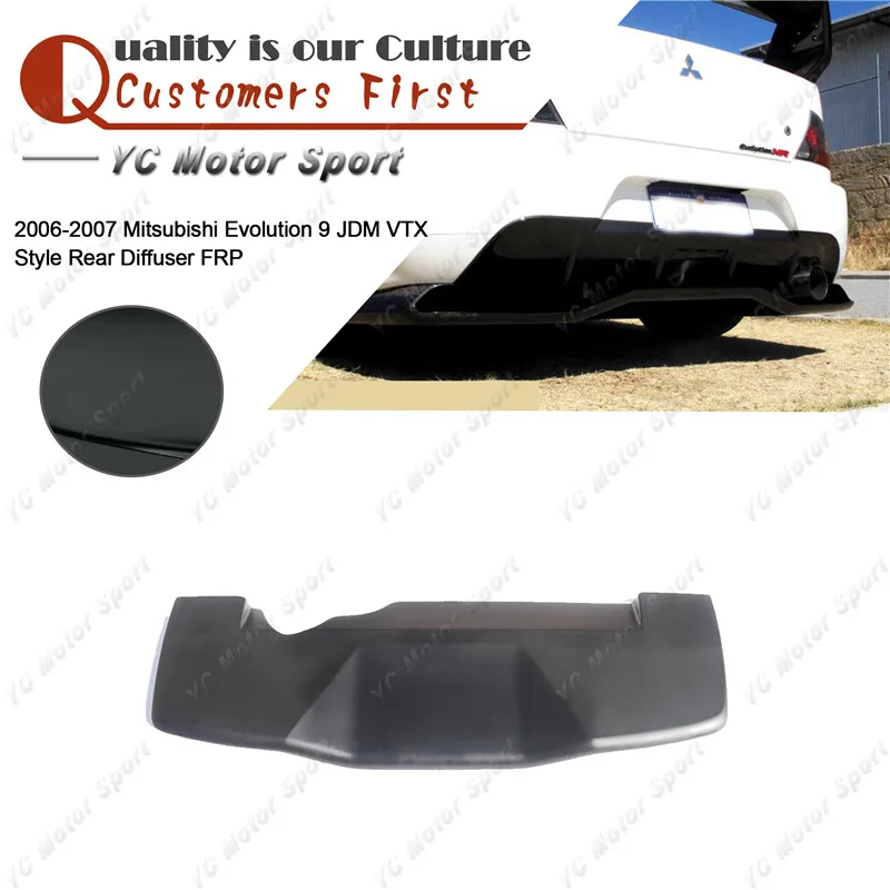 FRP Fiber Glass JDM VTX Style Rear Diffuser Fit For 2006-2007 Evolution EVO 9 Rear Bumper Underboard Diffuser Lip