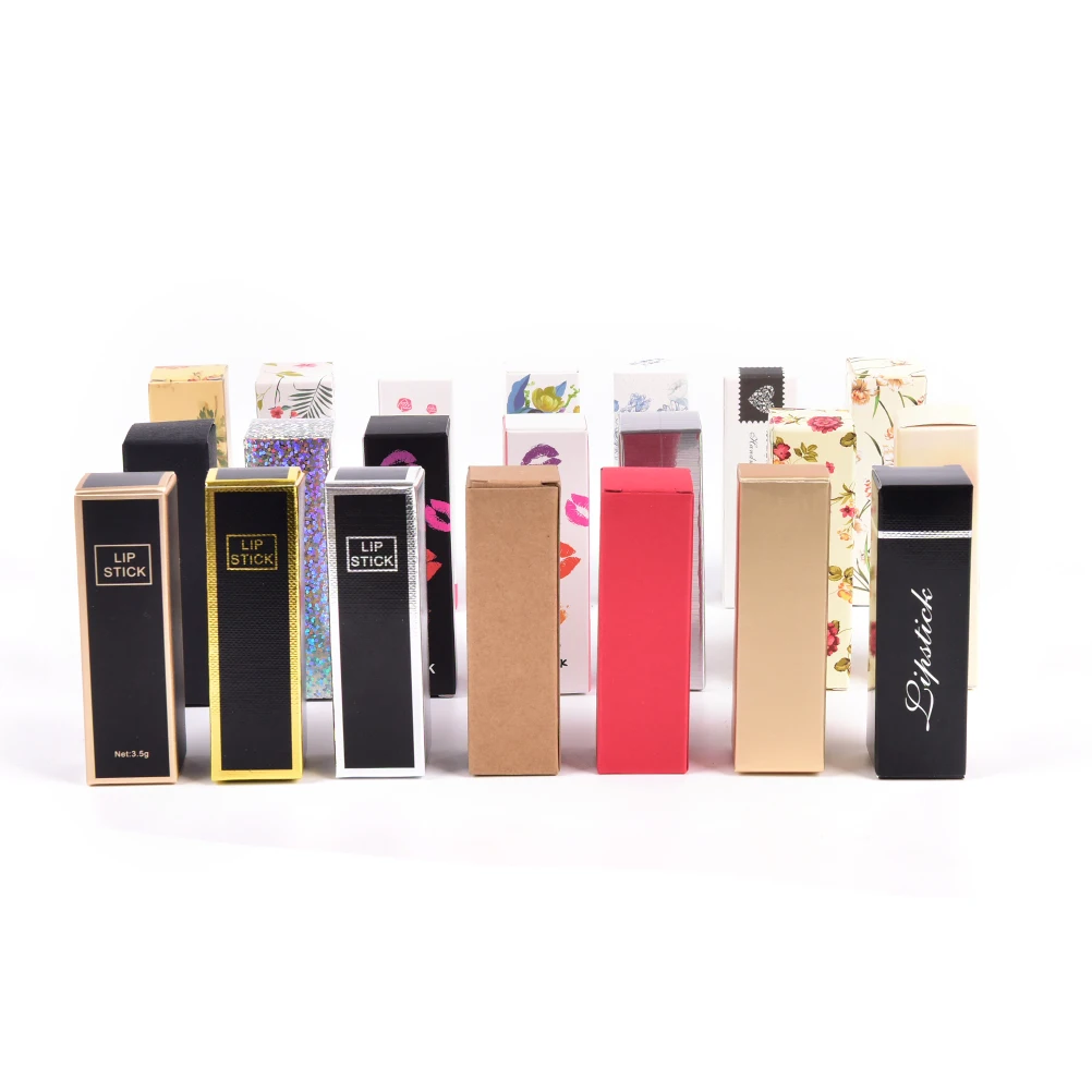 10pcs/lot 5G 5ml Lip Balm Tube Packaging Carton Box 21 colors Lipstick Tube DIY Packing box 25*25*88mm Colorful Kraft Paper Gift
