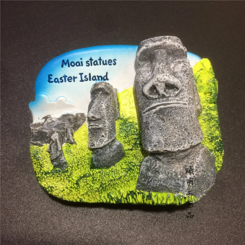 

Easter Island Moai Statues Tourist Travel Souvenir Decorative Resin Fridge Magnet Craft