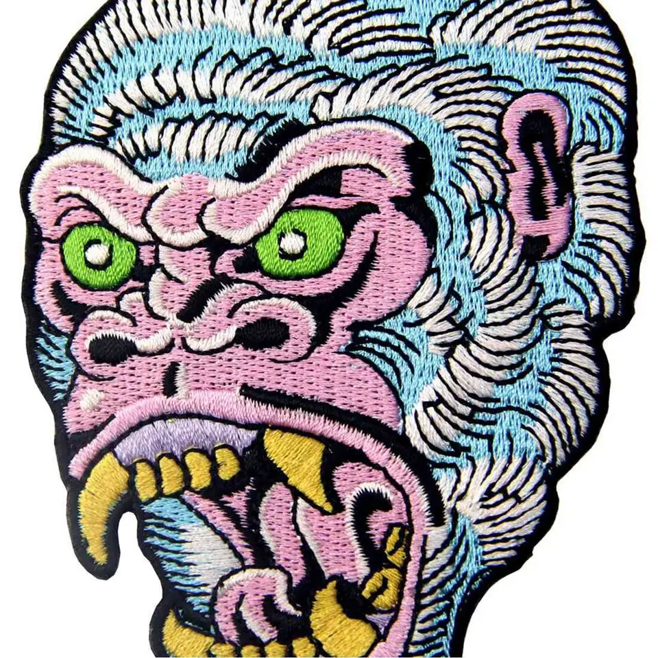 Embird patches Appliqued embroidery cloth patch Roaring Gorilla ceo-friendly 3D iron on patches cute patch