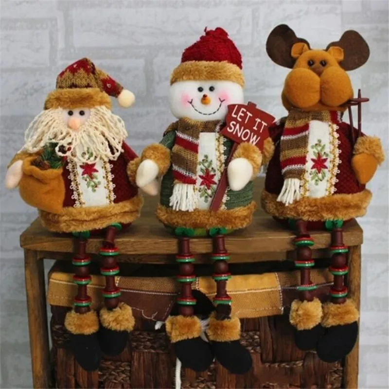 Lovely Santa/Snowman/Reindeer Doll Christmas Tree Hanging Decor Home Indoor Table Fireplace Shelf Sitter Figurine