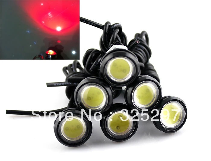 

6Pcs 3W LED Eagle Eye Red Light Daytime Running DRL Tail Backup Light Car Motor