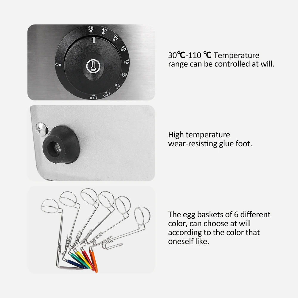ITOP alat masak telur elektrik kapasitas 2600W, mesin masak dapur kapasitas sekitar 30 telur dengan 6 keranjang telur
