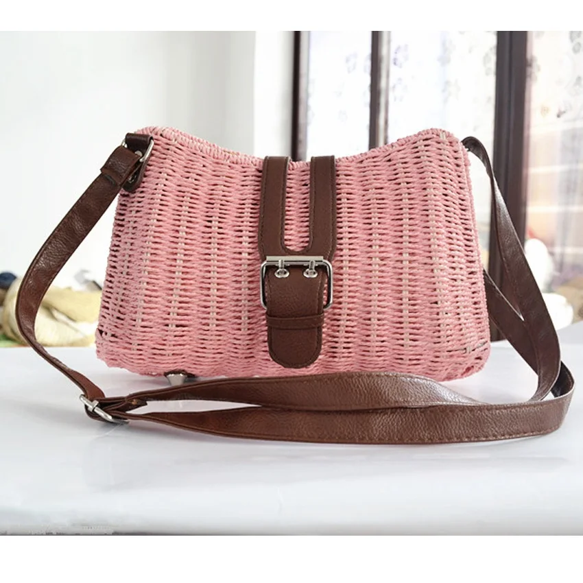 

New handmade straw bag wild lady paragraph grass bag shoulder slung travel leisure beach women's bag