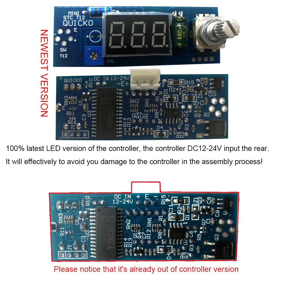 Electric Unit LED Digital Soldering Iron Station Temperature Controller DIY Kits use for HAKKO T12 Handle vibration switch tips