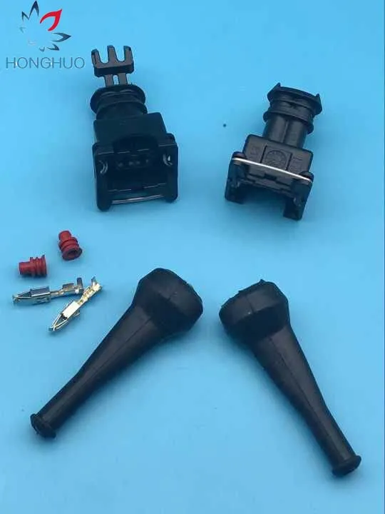 

50 pcs FREE shipping 282189-1 female 2 pin wire sealed automotive plastic black housing electric connector