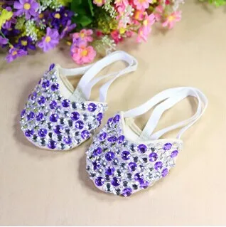 New Arrival Crystal Bellydancing Ballet Latin half soft-sole Shoes fully hand-made sewed dancing Shoes 13 Style Colors