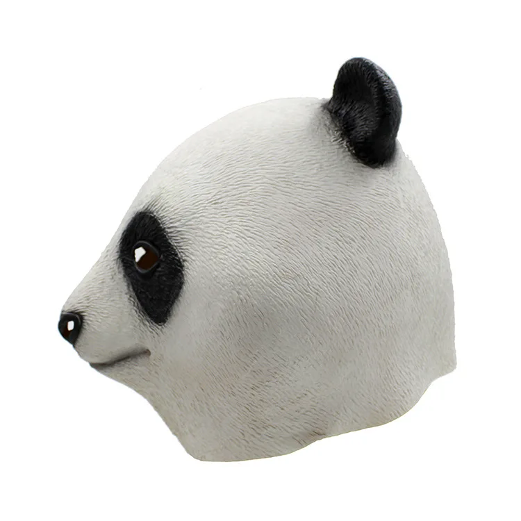 Halloween Costume Prop Adult Latex Party Masks Panda Head Natural Silicone Rubber Cosplay Fancy Dress Animal Full Face Mask