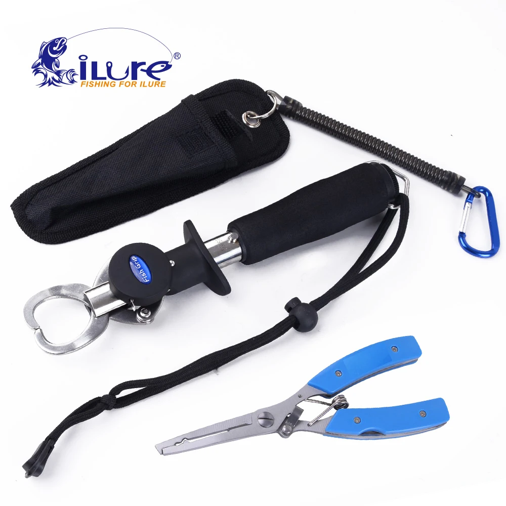 iLure Fishing Tool Set Fish Grip Multifunction Fishing Pliers Stainless Steel Gripper Cutter