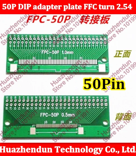 20pcs 65*26 mm FPC 50P DIP adapter plate FFC turn 2.54 TFT LCD seat 1mm 0.5mm pitch double-sided