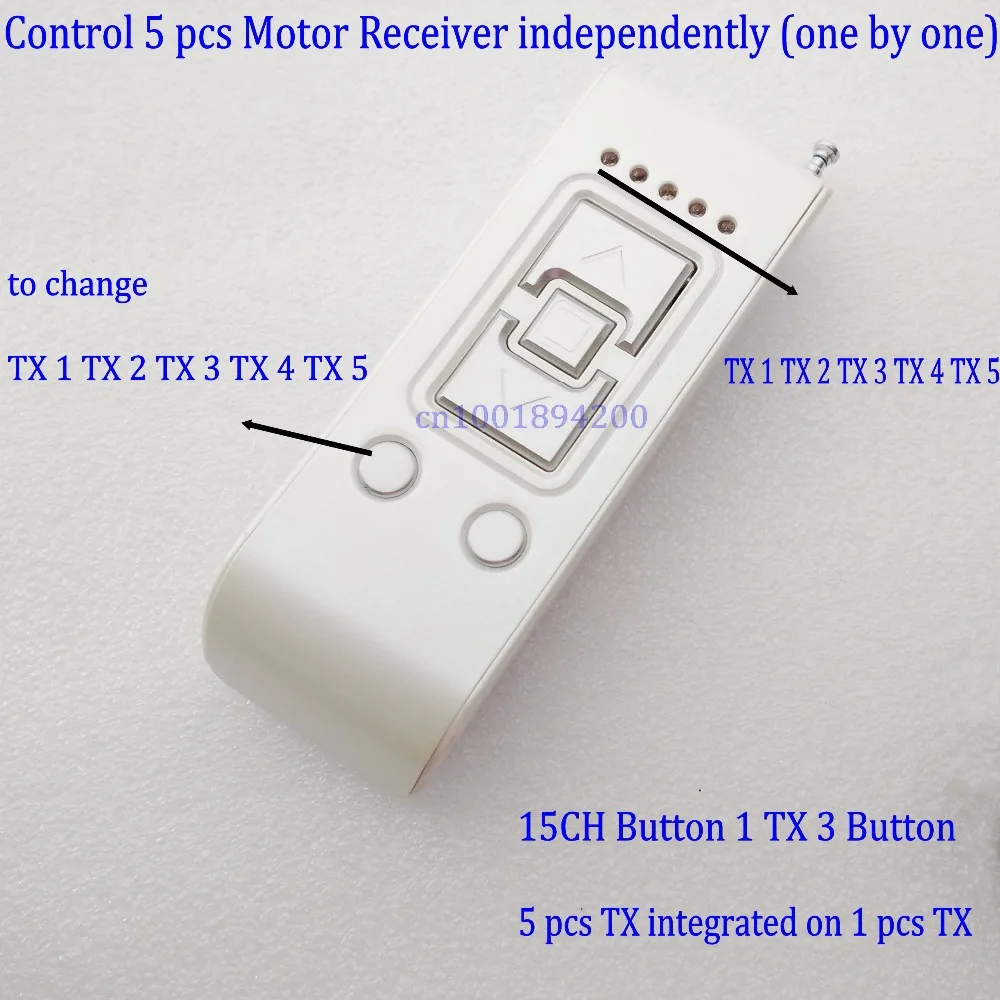 Motor Forwards Reverse Remote Transmitter 1 Remote Control 5 Motor one by one 5 Code Transmitter Switchable 15CH Up Down Stop