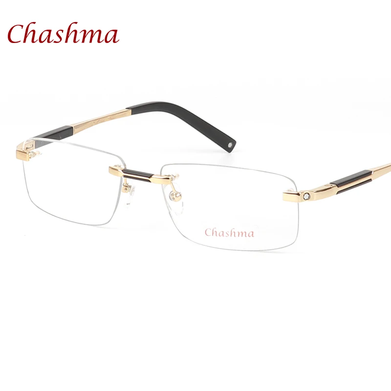 Chashma Brand Designer Titanium Glasses Rimless Mans Optical Glasses Frame Myopia Business Frameless Eyeglasses Frame Man