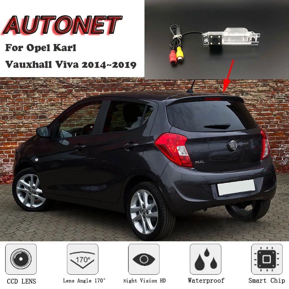 

AUTONET HD Night Vision Backup Rear View camera For Opel Karl Vauxhall Viva 2014~2019 NTSC For Tuning / CCD / RCA Standard