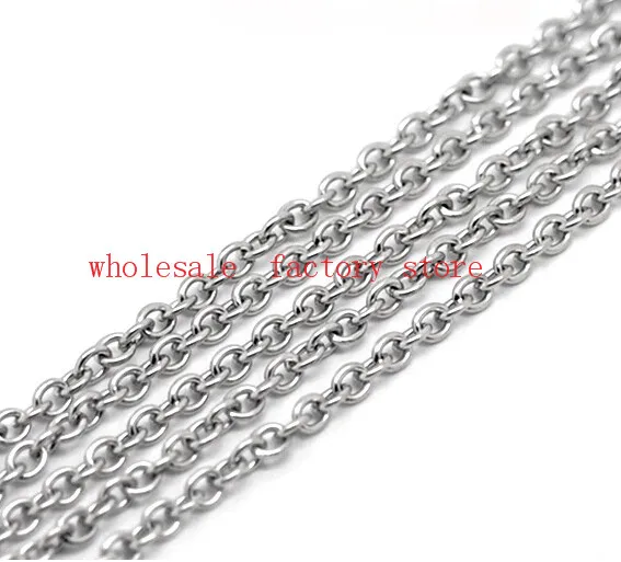 Fate Love Wholesale 10meter  Stainless steel 3mm / 4mm Smooth Oval Link chain Jewelry finding / marking Jewelry DIY