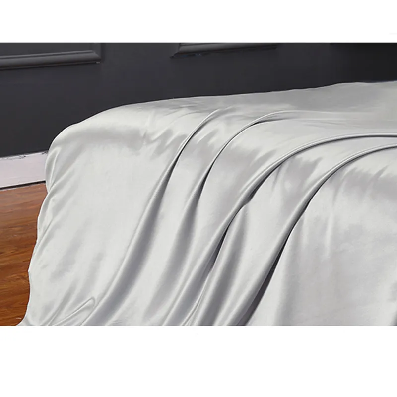 New 100% Pure Mulberry Silk Bedding Set 3PCS 19MM Seamless Silk Flat Sheet &Envelope Pillowcase Stain Silk Sheet Pillowcase Sets
