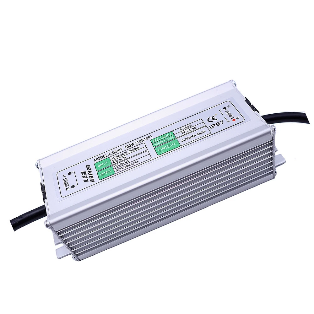 10PCS/Lot 100W LED Driver 3000mA 30-36V High Power LED Floodlight dirver,IP67 Lighting Transformer,power adapter