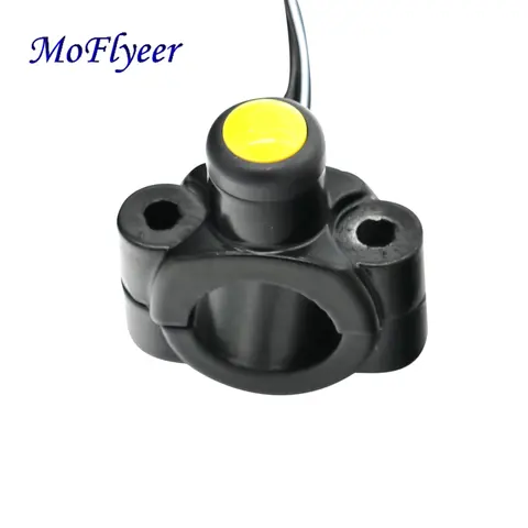 MoFlyeer Universal Motorcycle 22mm Aluminum Handlebar Switches Mount Headlamp Power Start Kill Fog Light Button