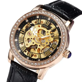 Women&#x27;s mechanical watches for women brand luxury automatic mechanical skeleton watches diamond ladies watches Relogio Faminino