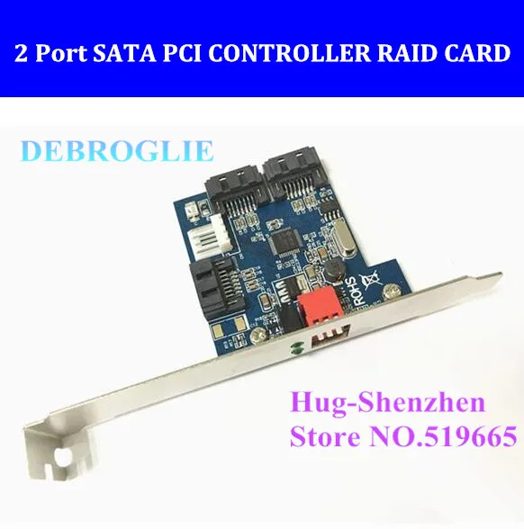 

Brand New 2 Port SATA PCI CONTROLLER RAID CARD 2 SATA SERIAL ATA PCI CONTROLLER RAID I/O CARD PC/mac pro 1.1-5.1+Cable