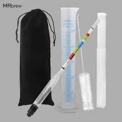 Hydrometer & Plastic Test Jar,Triple Scale Hydrometer,Specific Gravity ABV Tester For Wine Beer Mead And Kombucha