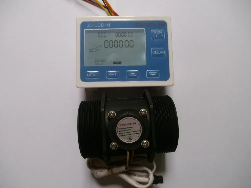 

G 2" inch DN50 Flow Rate Water Sensor Meter+LCD Digital Display Control Flowmeter