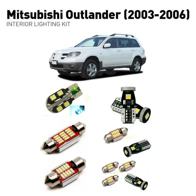 

Led interior lights For mitsubishi outlander 2003-2006 6pc Led Lights For Cars lighting kit automotive bulbs Canbus