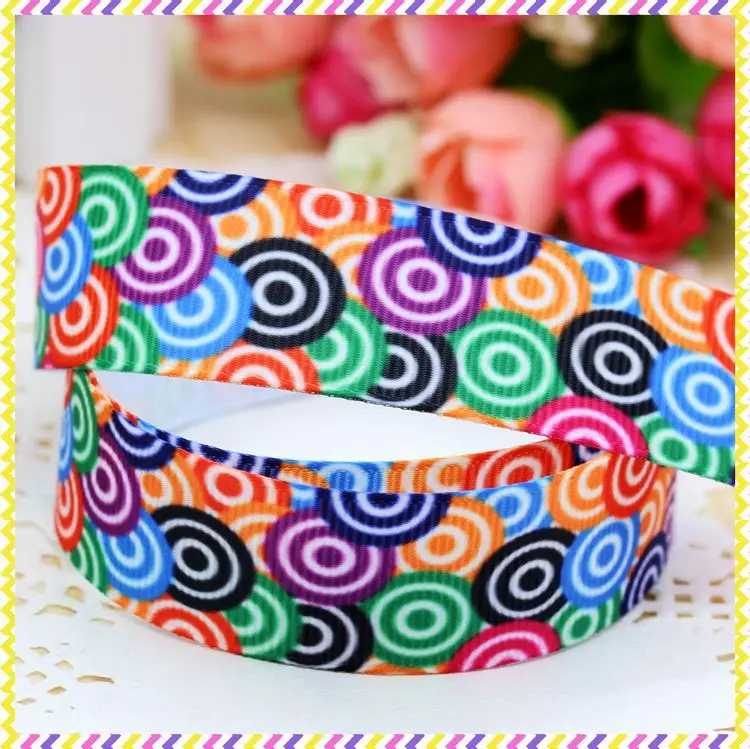 DHK 7/8'' 5yards sugar printed grosgrain ribbon headwear hair bow diy party decoration OEM Wholesale 22mm C879