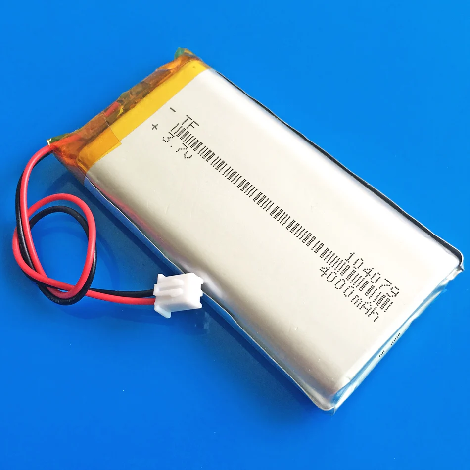 3.7 فولت 4000 مللي أمبير بطارية ليثيوم ليبو بوليمر قابلة للشحن 104079   + JST XHR 2.54 مم 2pin لبنك الطاقة للكمبيوتر اللوحي GPS DVD PAD