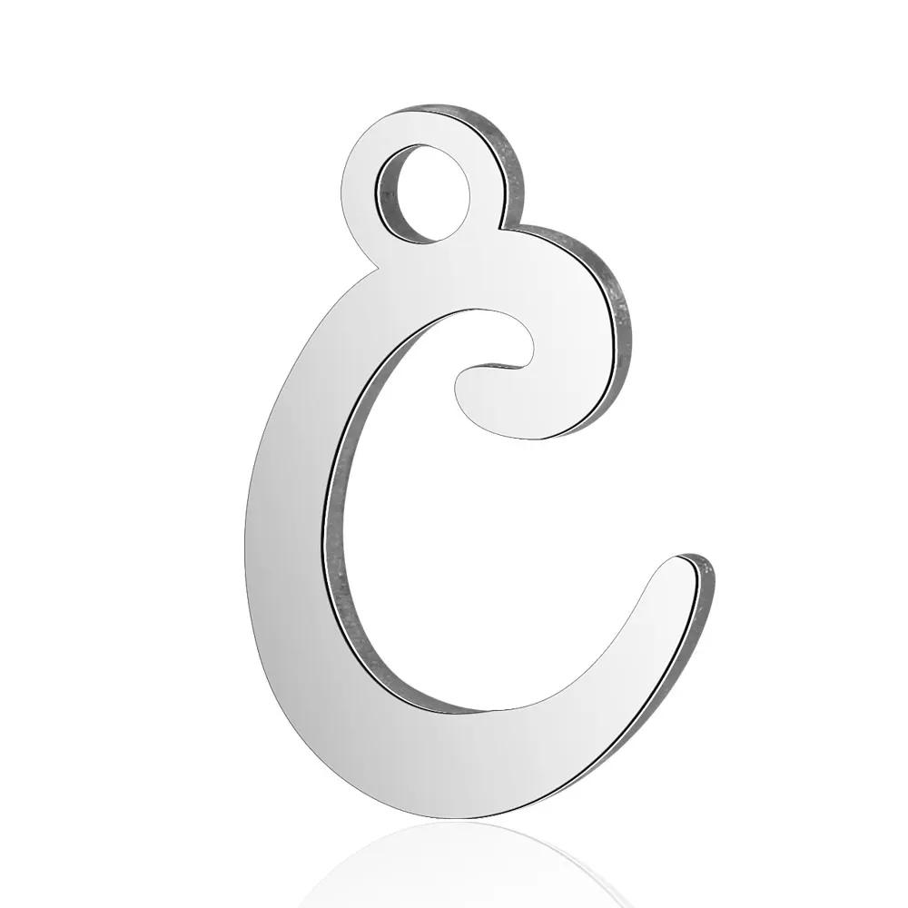 10pcs/lot 316 Stainless Steel Alphabet Charms Laser Cutting Initial A-Z Letter DIY Jewelry Making Finding Wholesale