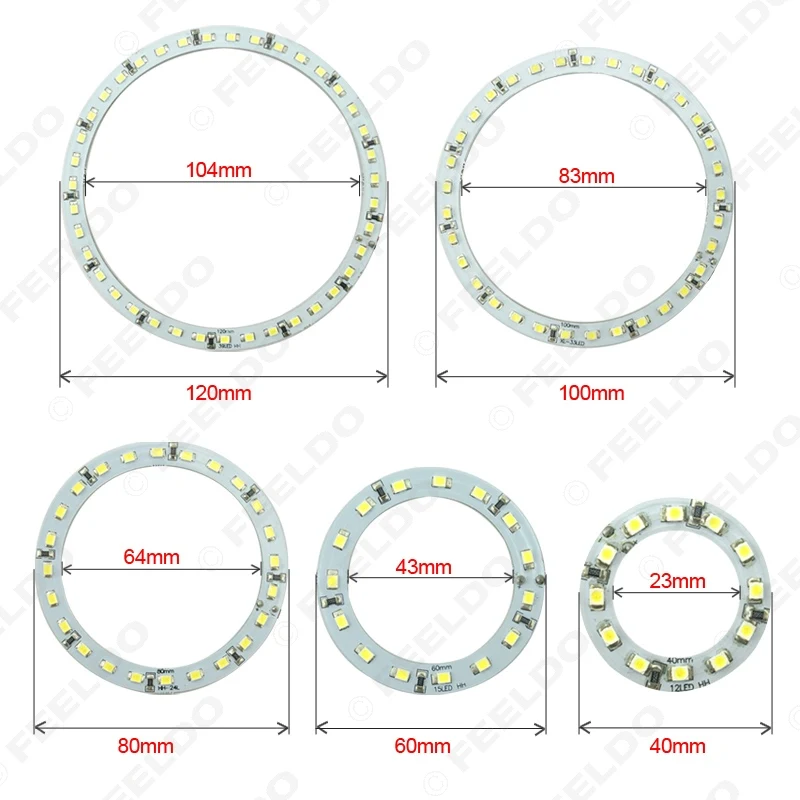 FEELDO 2pcs 60mm Car Angel Eyes 1210/3528 15SMD LED Headlight Halo Ring Angel Eye Lighting White Red Blue #HQ2667