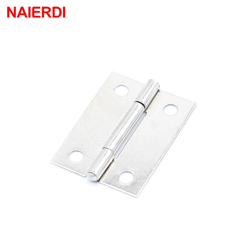 NAIERDI 20pcs Cabinet Hinges 1.5Inch Stainless Steel Mini Drawer Jewelry Box Hinge Silver Door Hinge For Decoration Hardware