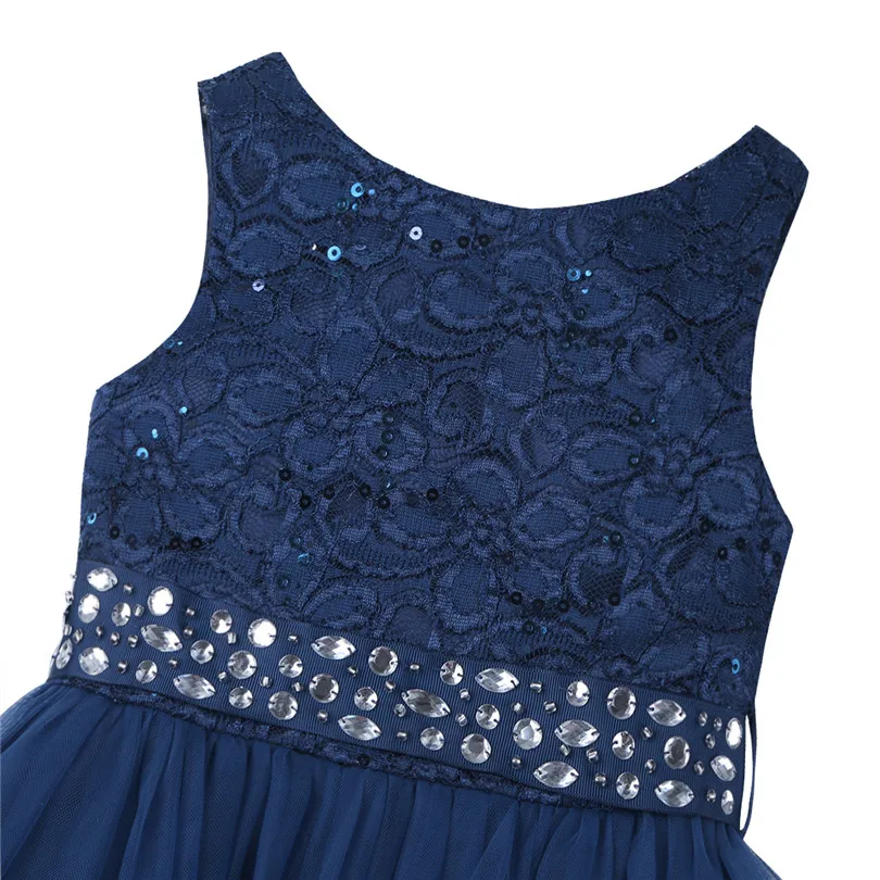 iEFiEL Elegant Sequined Kids Toddler Flower Girls Lace Dress Pageant Wedding Bridal Children Bridesmaid Princess Tulle Dress