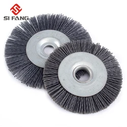 90mm/110mm Abrasive Wire Grinding Flower Head Abrasive Nylon Wheel Woodwork Polishing Brush Bench Grinder For Wood Furniture