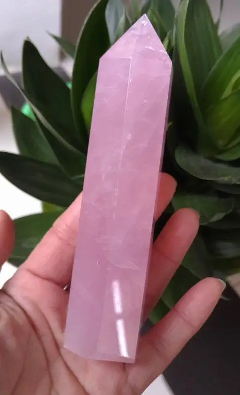 1pcs 110-130MM 100% Natural Rock pink ROSE Quartz Crystal Point Healing