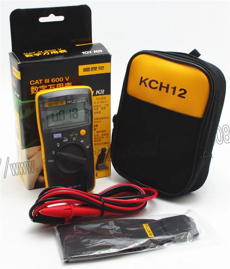 Palm-sized Digital Multimeter DMM Meter FLUKE 101 Kit with Soft Case KCH12 with magnetic strap