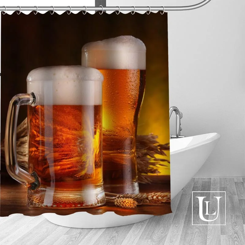 Custom Beer Mug Shower Curtain MORE SIZE Waterproof Fabric Shower Curtain for Bathroom Decor Dropshipping