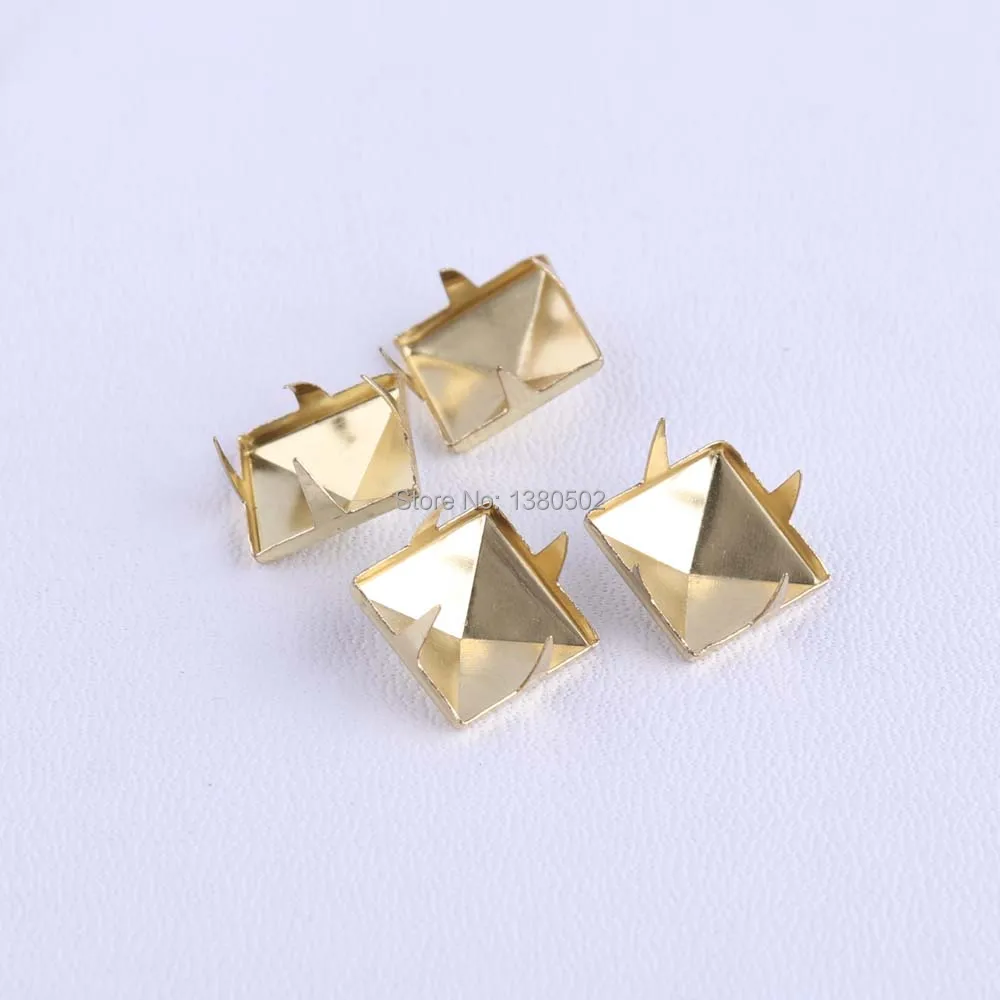 50pcs /lot  Stud Garment Rivets Rock Punk gold  Trims DIY Hand Make Shoes Bag 12*12*5mm