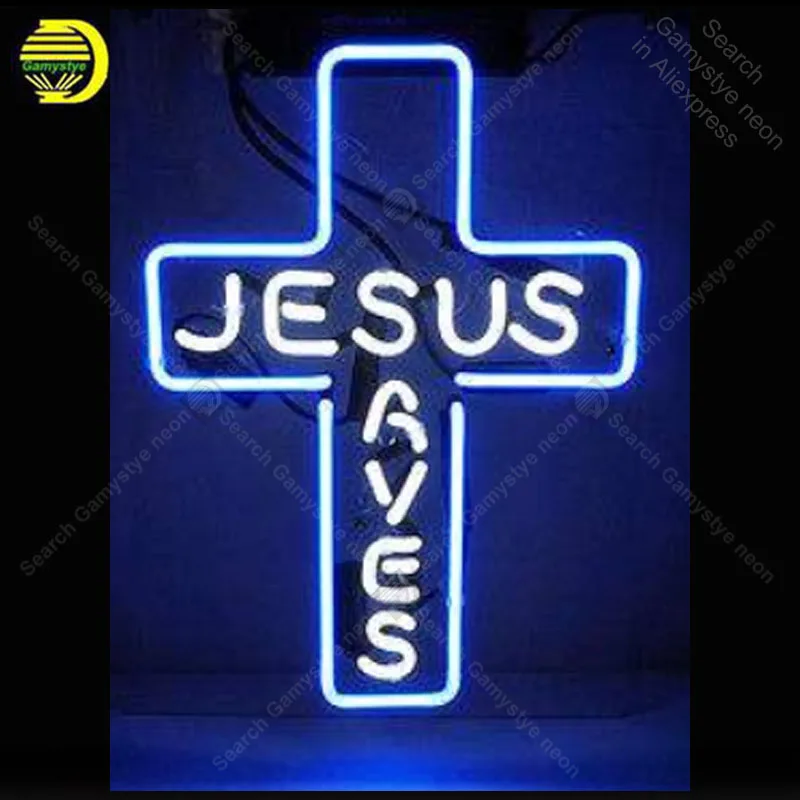 

Neon Sign for jesus saves Neon Bulbs cross decor Love Display Beer Express shop Neon Light up wall Neon Signs for Room Letrero