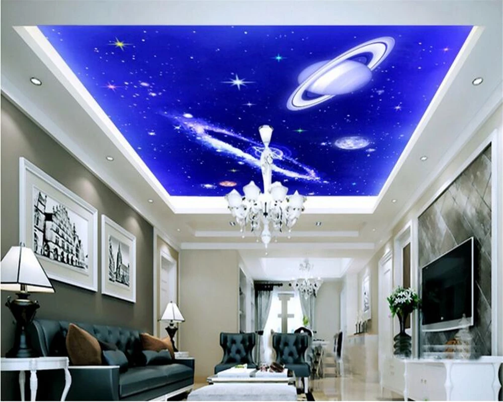 

beibehang new fashionable indoor wallpaper high definition fantasy interstellar ceiling wall painting 3d wallpaper tapety