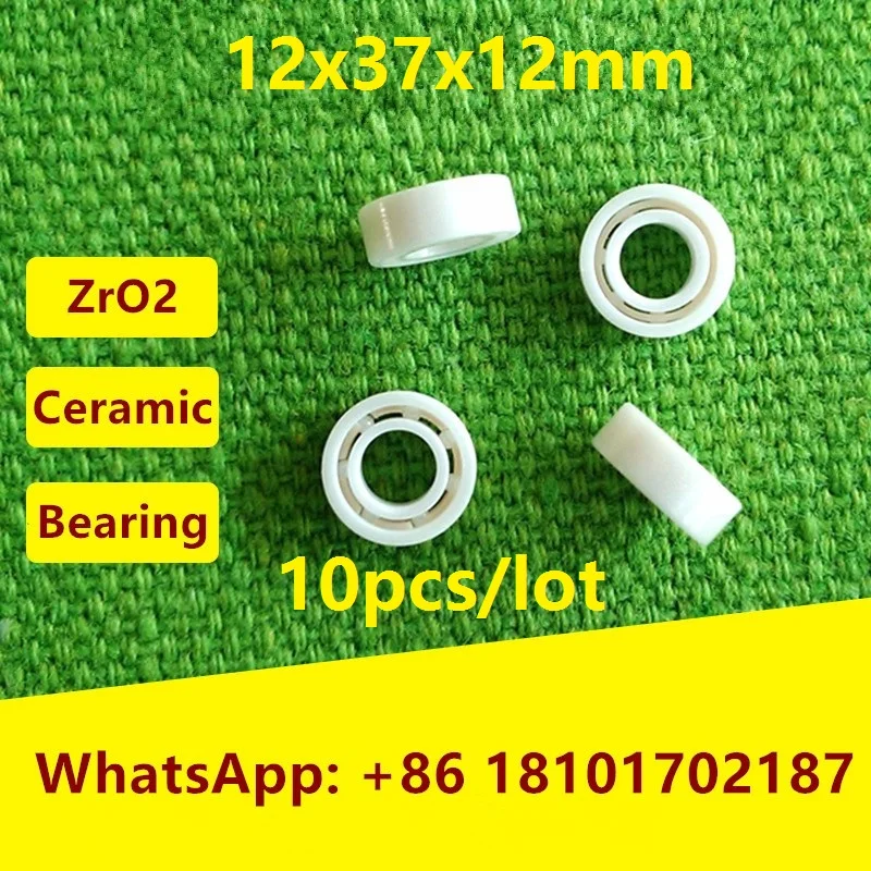 10pcs/lot 6301 Full Ceramic bearings 12*37*12 mm ZrO2 Zirconia Ceramic deep groove ball bearings fishing reels