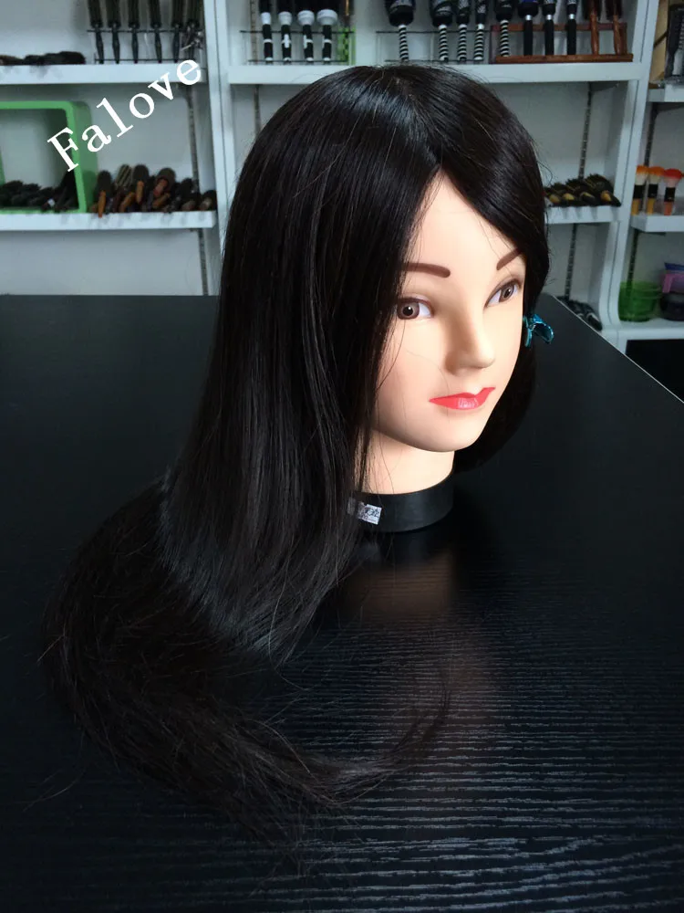 Free Shipping Wig Head With Human Hair 99% Real Human Brown Long Hair Hairdressing Cutting Training Mannequin Head With Clamp