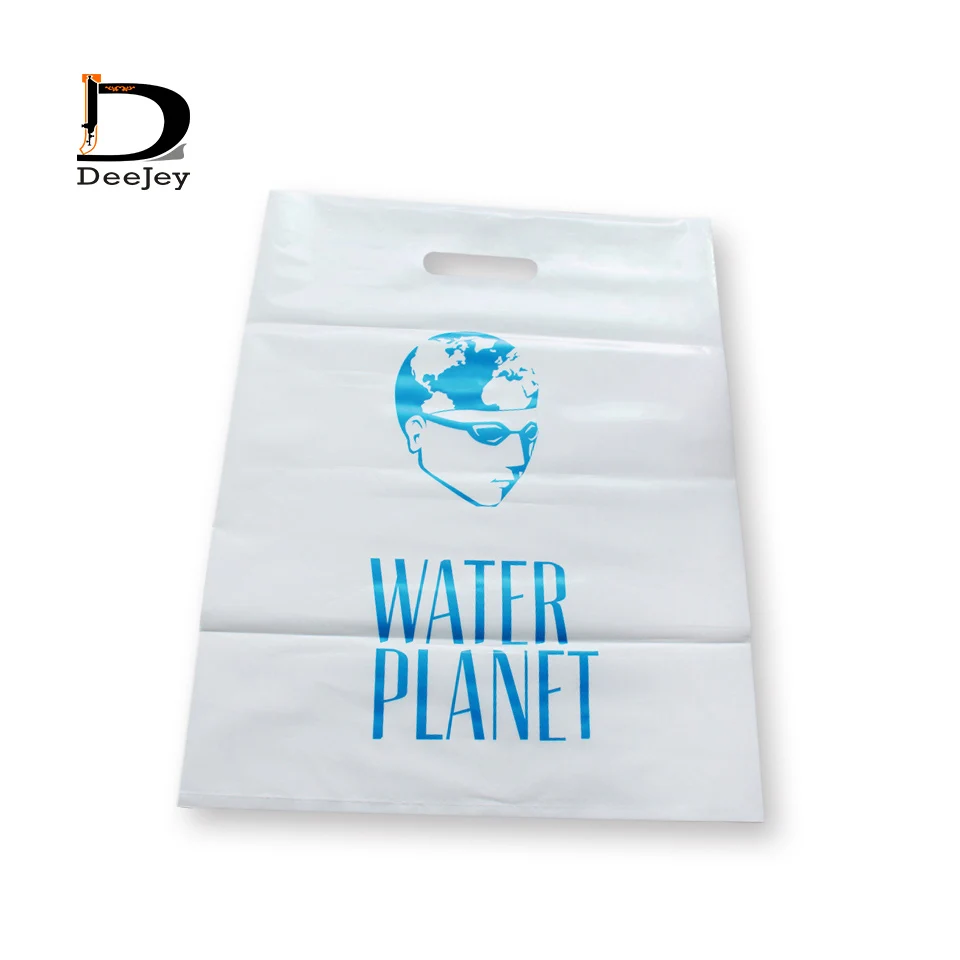 Custom screen printing flexiloop handle shopping bags white or black single color print 500pcs lot