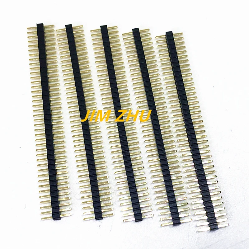 5Pcs/10pcs ROHS Gold-plated copper 1*40P 40Pins 1.27mm Single Row Straight Male Pin Header Strip For PCB