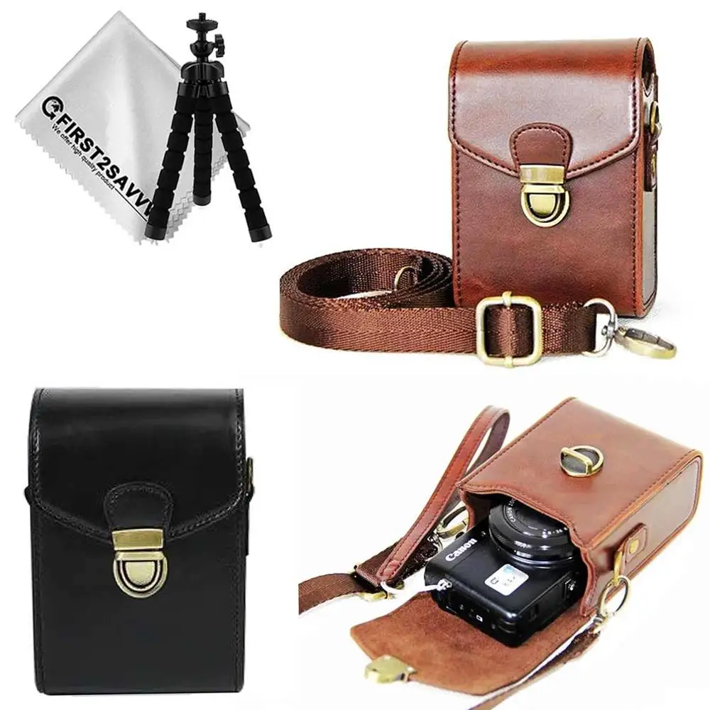 PU leather camera case bag with strap for Panasonic Lumix DMC TZ200 TZ100 TZ110 TZ91 TZ90 TZ95 ZS70 ZS80 ZS60