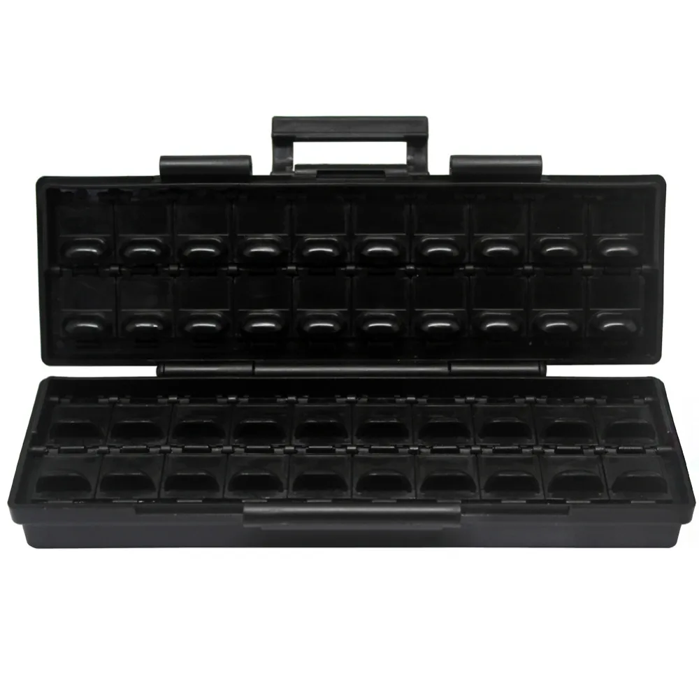 AideTek BOX-ALL-40-AS مقصورات ESD آمنة SMD صندوق أجزاء التخزين مع 40 صندوق منظم صندوق مضاد للكهرباء الساكنة أسود