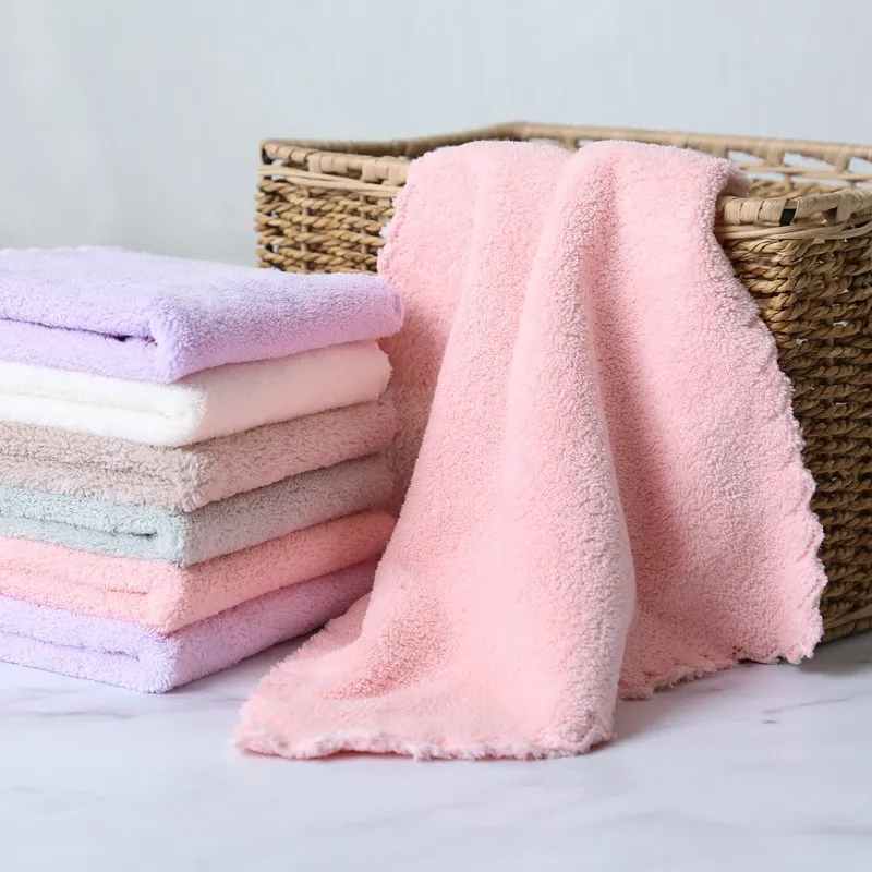 25x25cm  4pcs Superfine fiber melange child towel Hand Towel pinafore Home Cleaning Face for baby for Kids High Quality