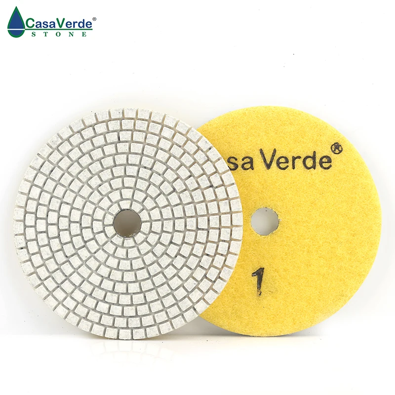 DC-AWS3PP02 D100mm flexible dry and wet diamond 4 inch 3 step polishing pads for granite and marble