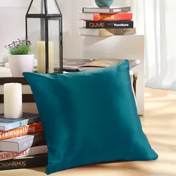 100% 19mm Mulberry Silk Zipper Pillowcase Cushion Pillow Case Cover Solid Multicolor